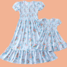 Load image into Gallery viewer, Mama and Mini - Smocked Blue Dream Dress
