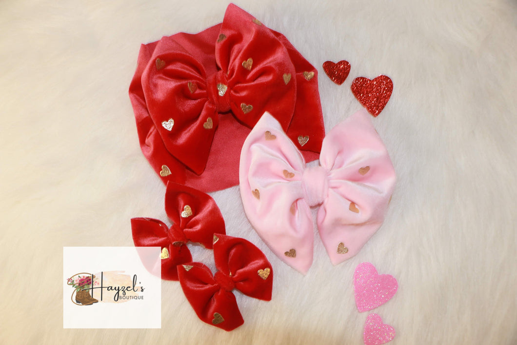 Red & Pink Velvet Hearts