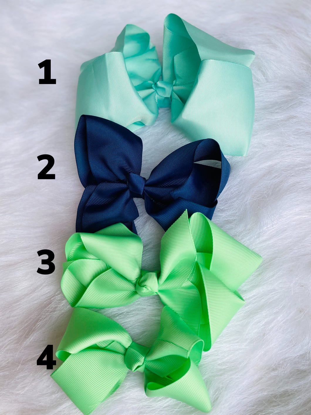 Ribbon Bows - Mint and Blue